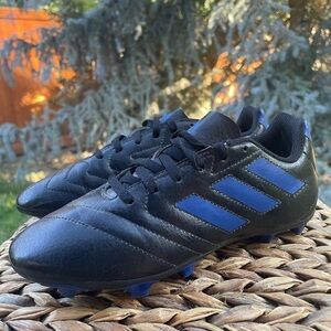 ADIDAS Kids' Goletto VII Team Royal Blue & Black Firm Ground Soccer Shoes Size 4